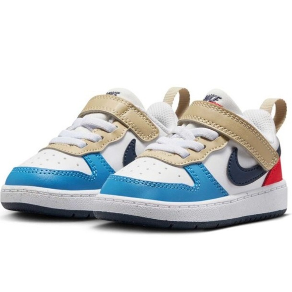 Toddler's Nike Court Borough Low Recraft, Blue/White/Red, Size 4C, NWT
